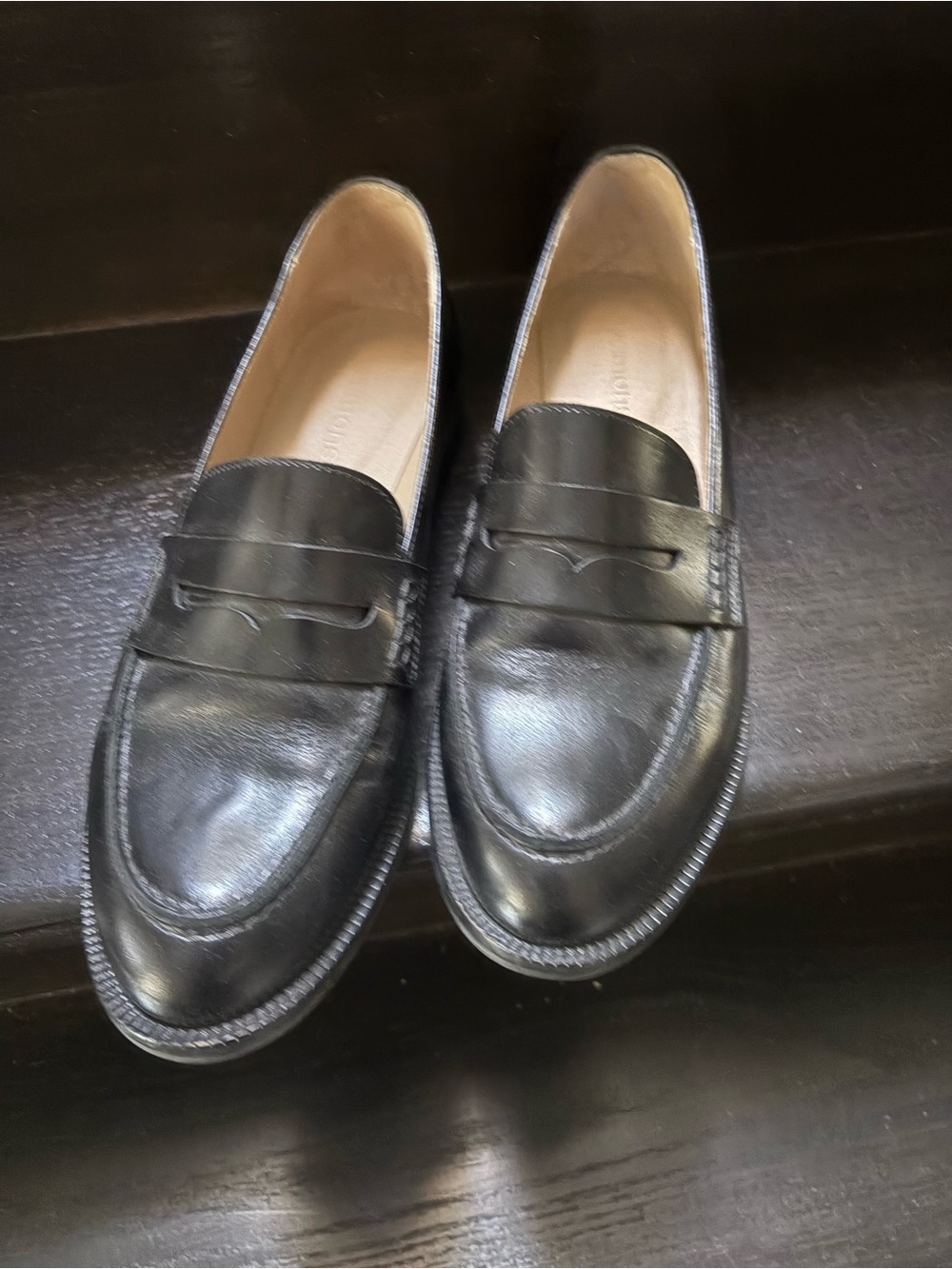 Simons Classic Black Leather Penny Loafers